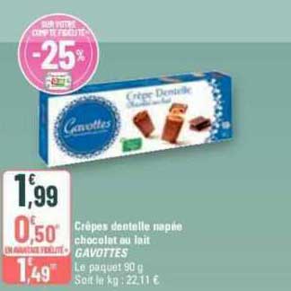 Crêpes Dentelle Napée Chocolat Au Lait Gavottes