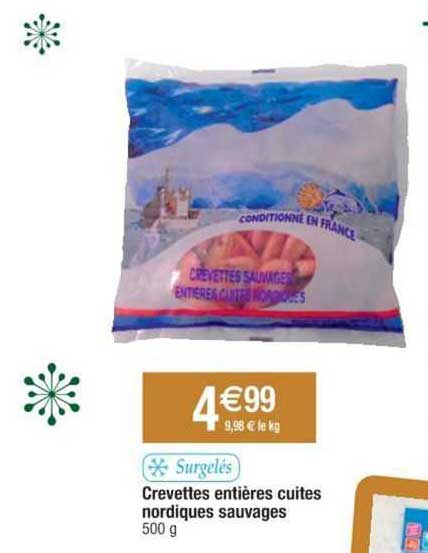 Crevettes Entières Cuites Nordiques Sauvages