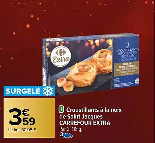 croustillants à la noix de saint jacques carrefour extra
