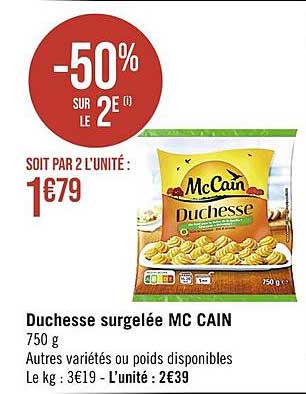 Duchesse Surgelée Mc Cain
