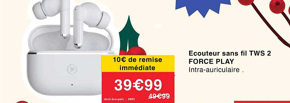 écouteur sans fil tws 2 force play