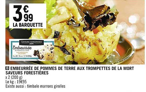 embeurrée de pommes de terre ax trompettes de la mort saveurs forestières