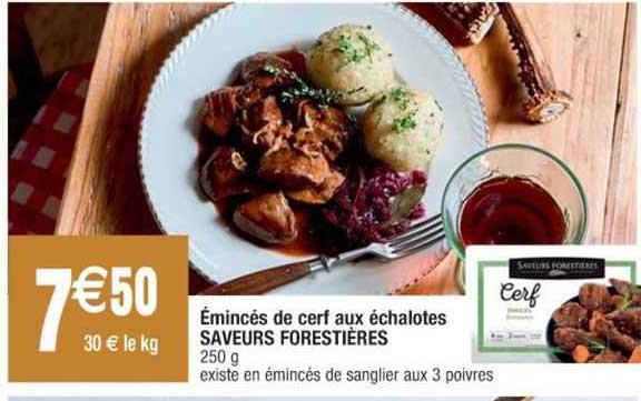 émincés de cerf aux échalotes saveurs forestières