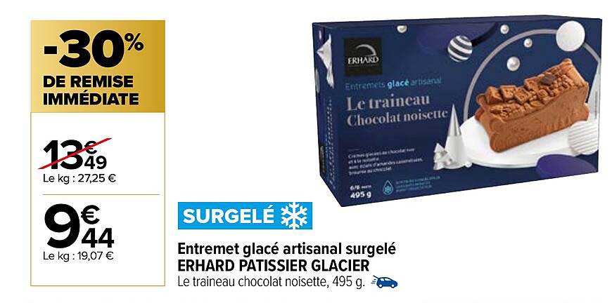 entremet glacé artisanal surgelé erhard pâtissier glacier