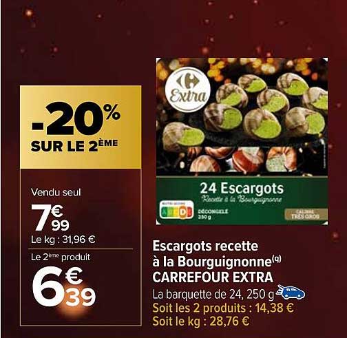 escargots recette à la bourguignonne carrefour extra