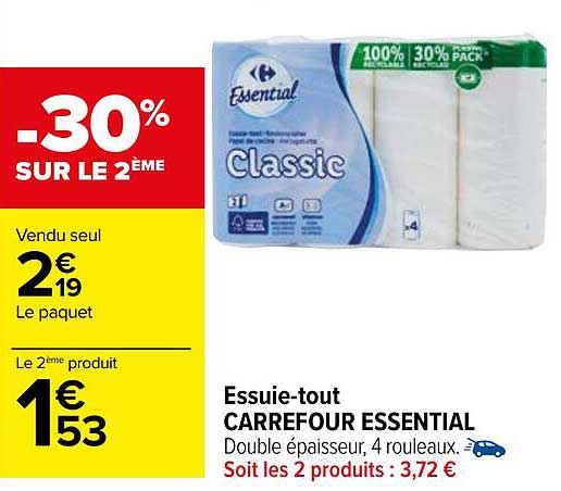 essuie-tout carrefour essential