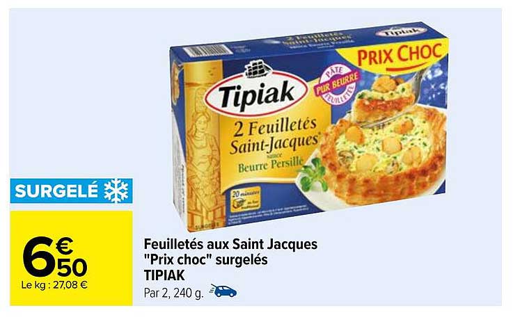 Feuilletés Aux Saint Jacques "prix Choc" Surgelés Tipiak