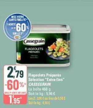 flageolets préparés sélection "extra-fins" cassegrain