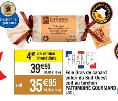 foie gras de canard entier du sud-ouest cuit au torchon patrimoine gourmand