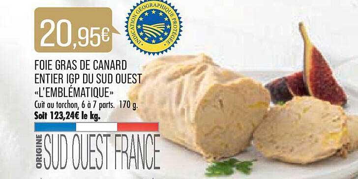 foie gras de canard entier igp du sud ouest "l'emblématique"