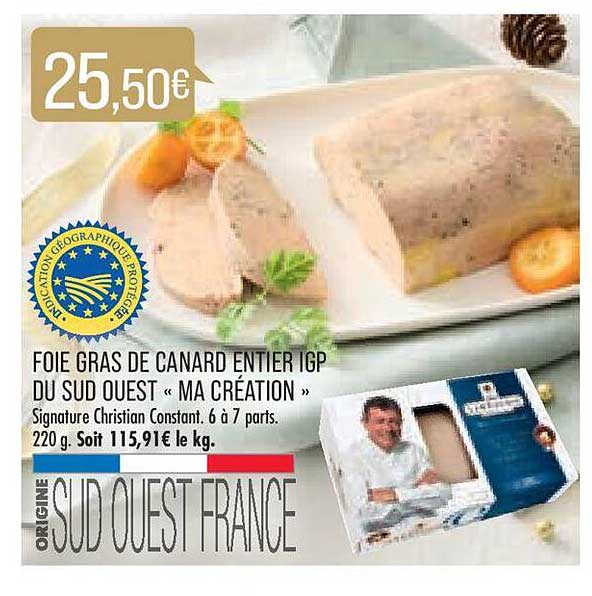 foie gras de canard entier igp du sud ouest «ma création»