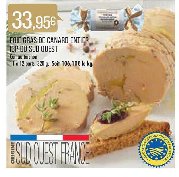 foie gras de canard entier igp du sud ouest