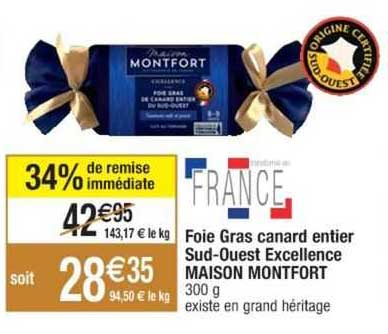 foie gras de canard entier sud-ouest excellence maison monfort