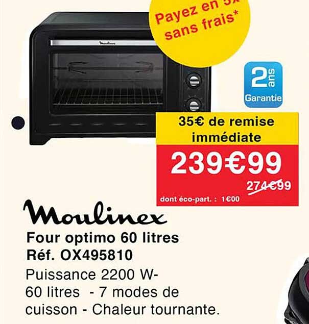 Four Optimo 60 Litres Moulinex