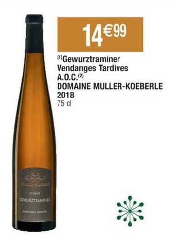 gewurztraminer vendanges tardives a.o.c. domaine müller-koeberle 2018