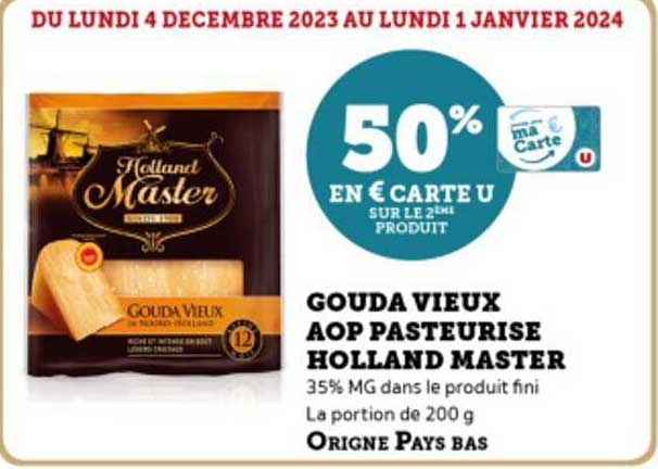 gouda vieux aop pasteurisé holland master