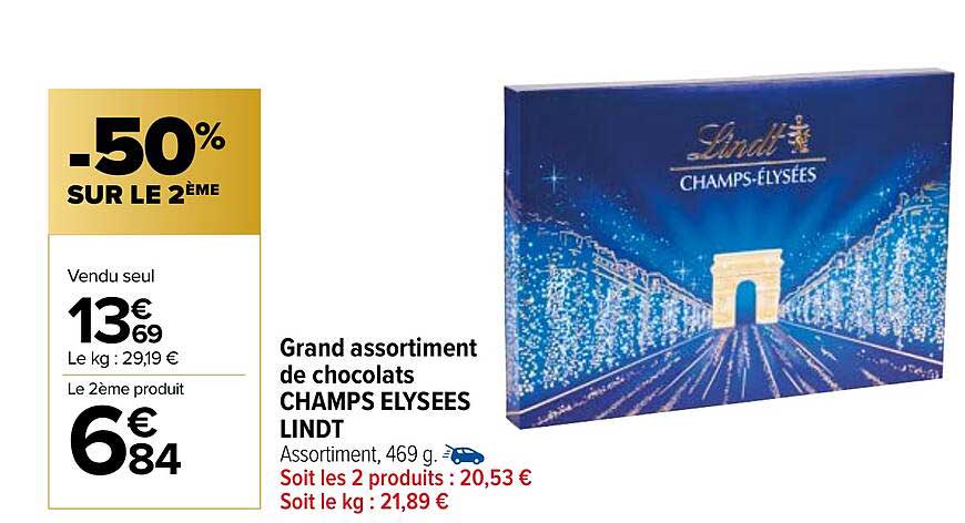 grand assortiment de chocolats champs élysées lindt