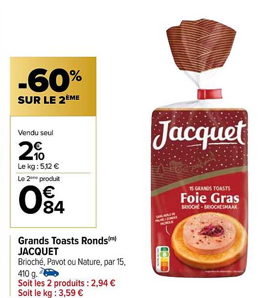 grands toasts ronds jacquet