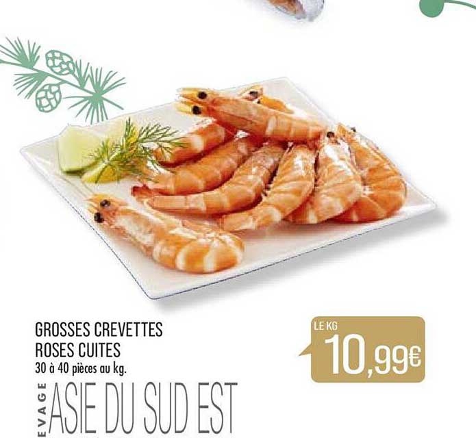 grosses crevettes roses cuites