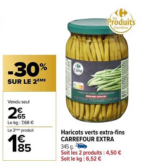 haricots verts extra-fins carrefour extra