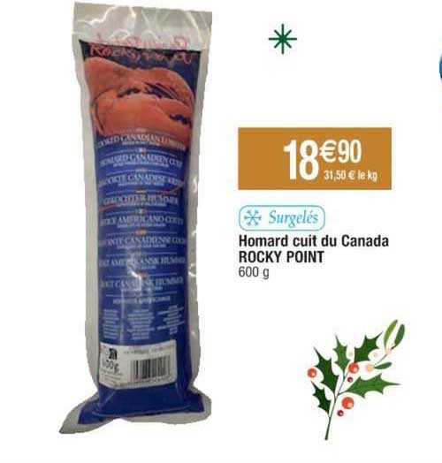 homard cuit du canada rocky point