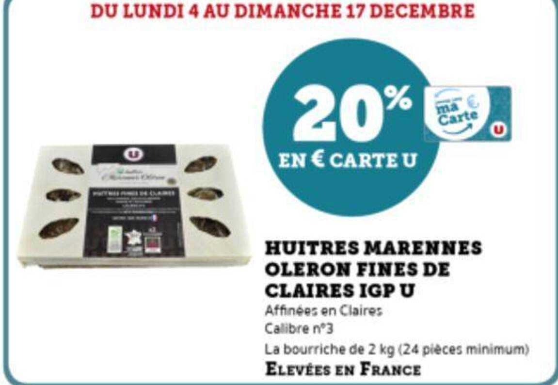 huîtres marennes oléron fines de claires igp u