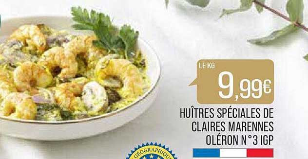 huîtres spéciales de claires marennes oléron n°3 igp