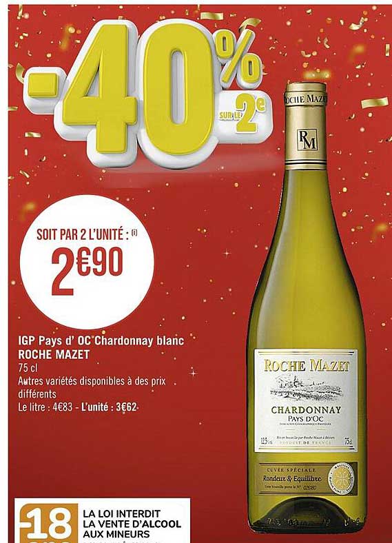 igp pays d'oc chardonnay blanc roche mazet