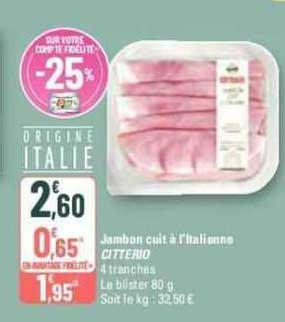 jambon cuit à l'italienne citterio