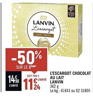 l'escargot chocolat au lait lanvin