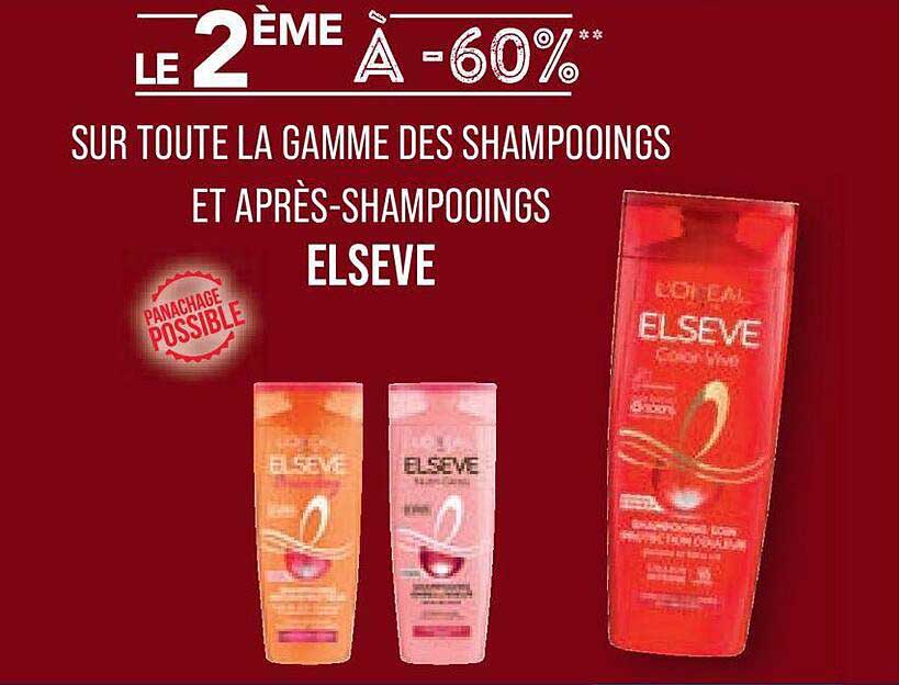 la gamme des shampooings et après-shampooings elsève