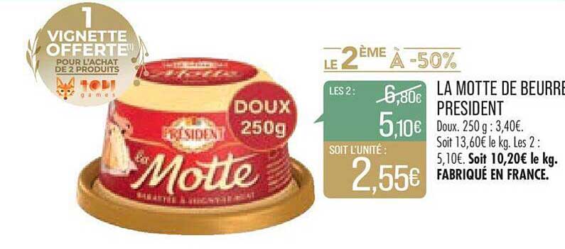 la motte de beurre président