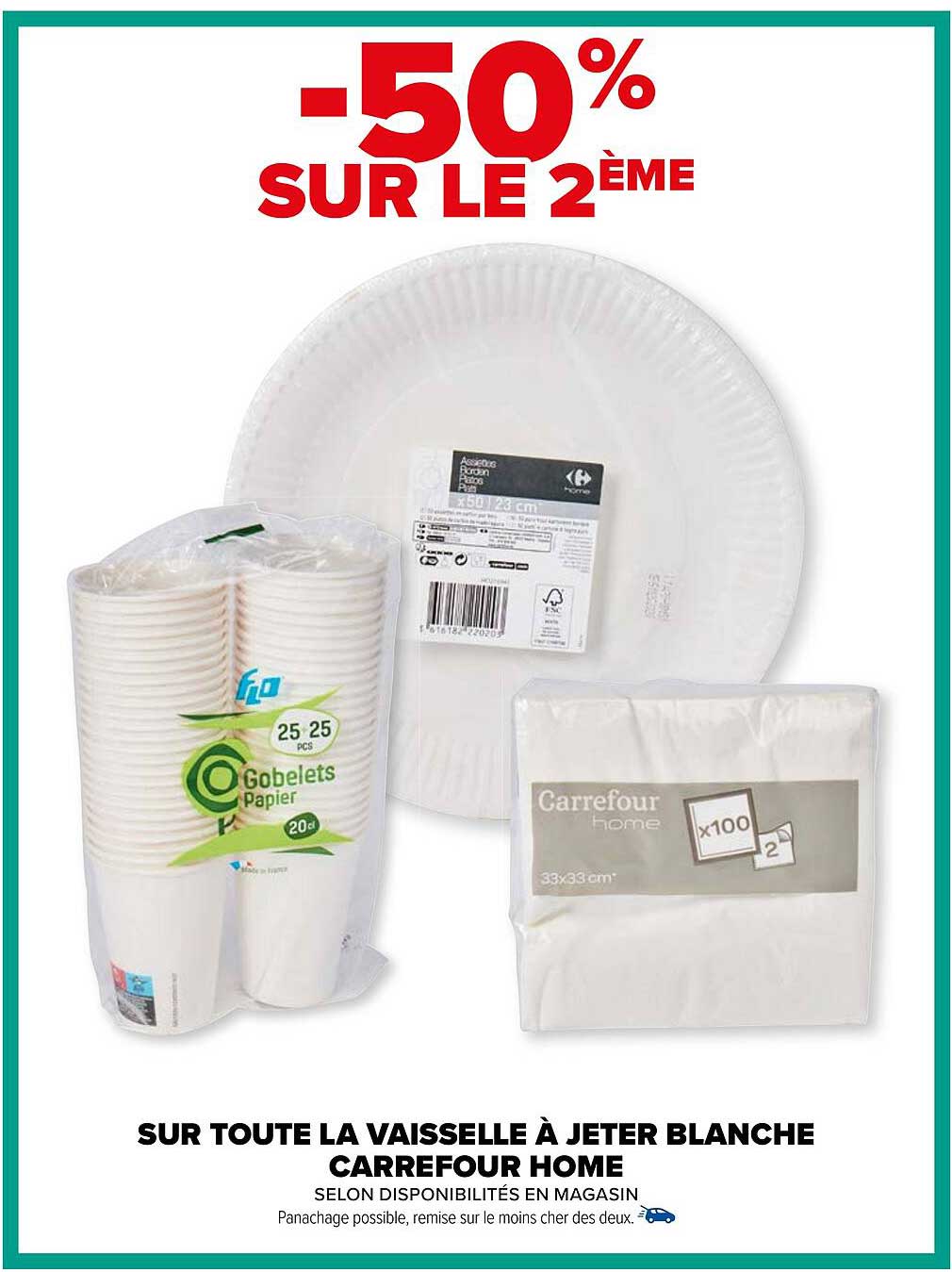 la vaisselle à jeter blanche carrefour home