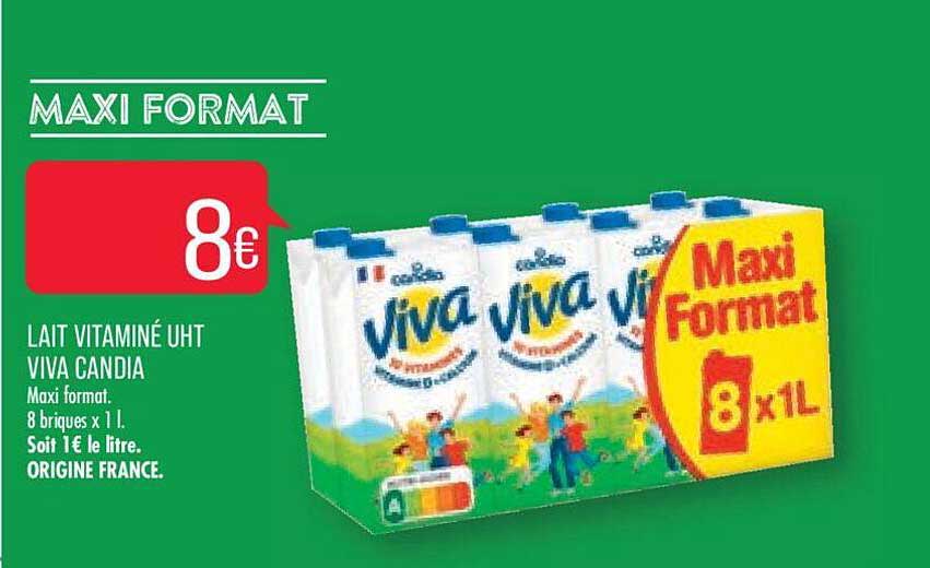 Lait Vitaminé Uht Viva Candia