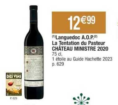 languedoc a.o.p. la tentation du pasteur château ministre 2020