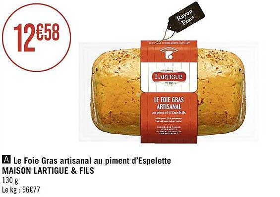 le foie gras artisanal au piment d'espelette maison lartigue & fils