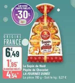 le sapin de noël pépite de chocolat la fournée dorée