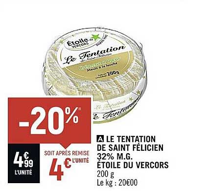 le tentation de saint félicien 32% m.g. étoile du vercors
