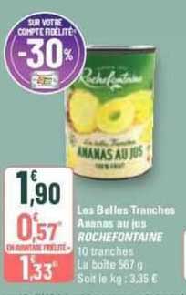 les belles tranches ananas au jus rochefontaine