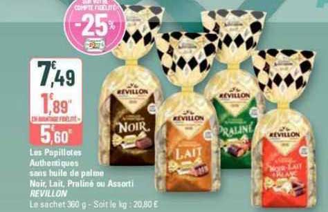 les papillotes authentiques sans huile de palme noir, lait, praliné au assorti revillon