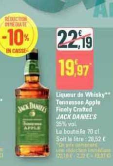 Liqueur De Whisky Tennessee Apple Finely Crafted Jack Daniel's