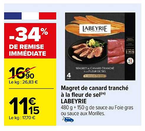 Magret De Canard Tranché à La Fleur De Sel Labeyrie