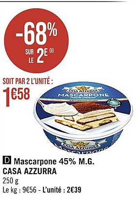mascarpone 45% m.g. casa azzurra
