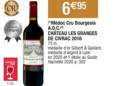 médoc cru bourgeois a.o.c. château les granges de civrac 2016
