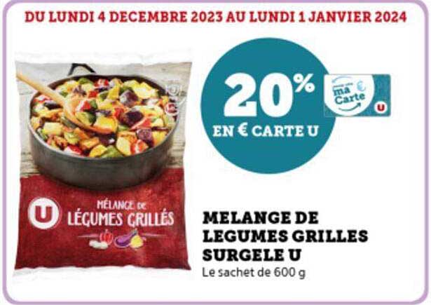 Mélange De Légumes Grillés Surgelé U