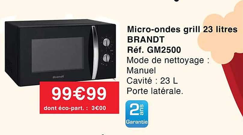 micro-ondes grill 23 litres brandt