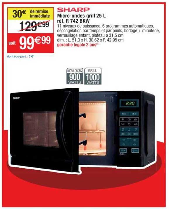 micro-ondes grill 25 l sharp