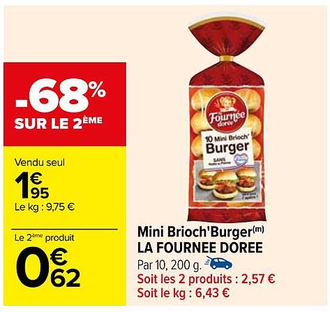 Mini Brioch'burger La Fournée Dorée