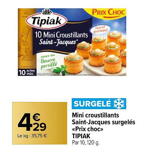 mini croustillants saint-jacques surgelés «prix choc» tipiak