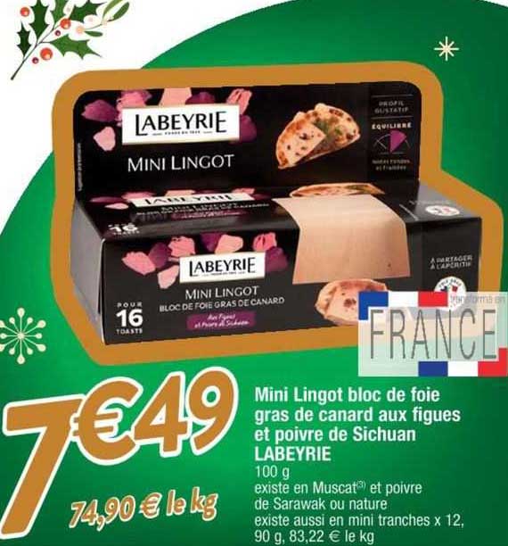 mini lingot bloc de foie gras de canard aux figues et poivre de sichuan labeyrie